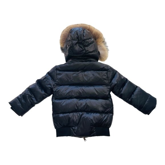 Parka Winter Fur Feather Jacket Hooded Slim White Duck Down Short Parkas Sz 2 - Picture 3 of 11